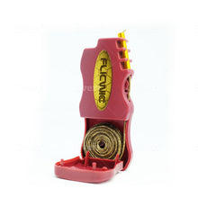 Load image into Gallery viewer, FlicWic Hemp Wick Dispenser Lighter Case with 12 Foot Organic Hemp Wick Spool (Red/Gold)